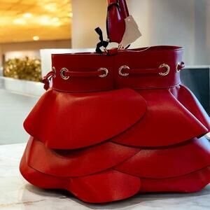 RED VALENTINO Women's Large Ruffle Leather Crossbody Bag - NWOT